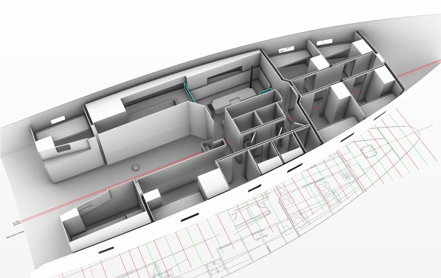 yacht 3d model interior