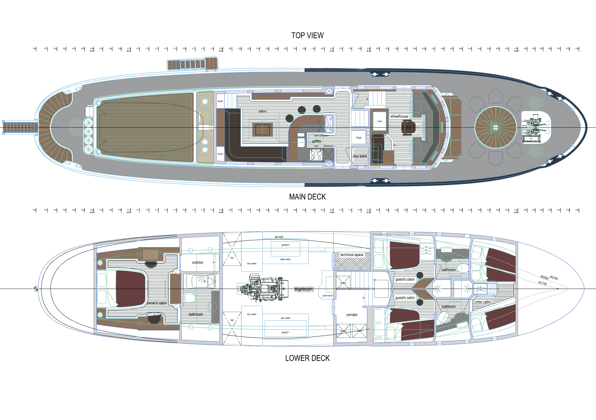 yacht 3d model interior